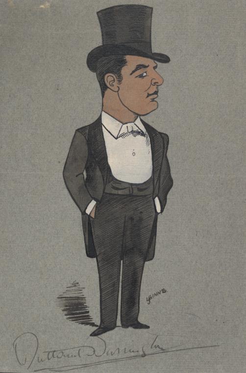 Autographed caricature of Rutland Barrington