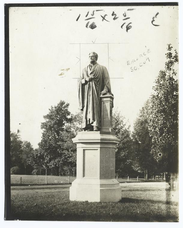 Head and bust of the Henry statue by W. W. Story (1819-95), in the grounds of the Smithsonian Institution, Washington.