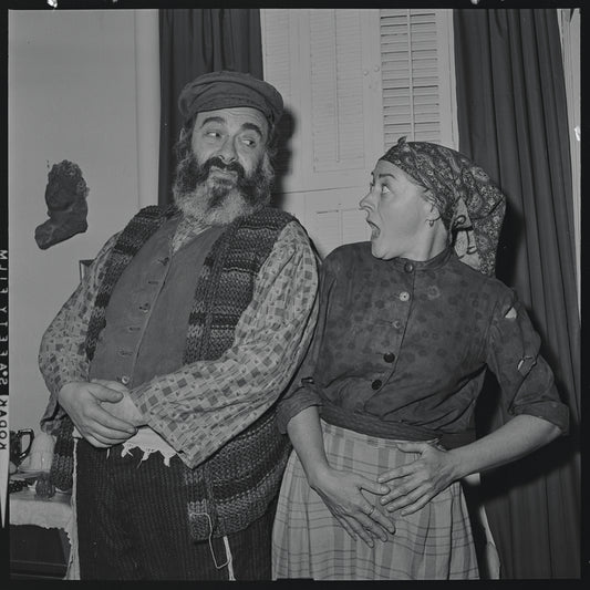 Paul Lipson and Mimi Randolph in publicity photo for the stage production Fiddler on the Roof