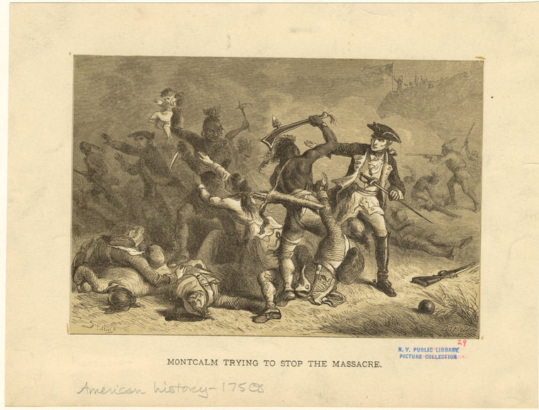 Montcalm trying to stop the massacre
