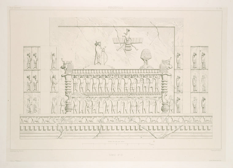 Persépolis. Tombe no. 10. (Bas-relief de la façade.)