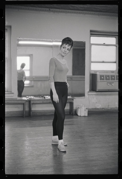 Dancer in rehearsal for the stage production Flora, the Red Menace
