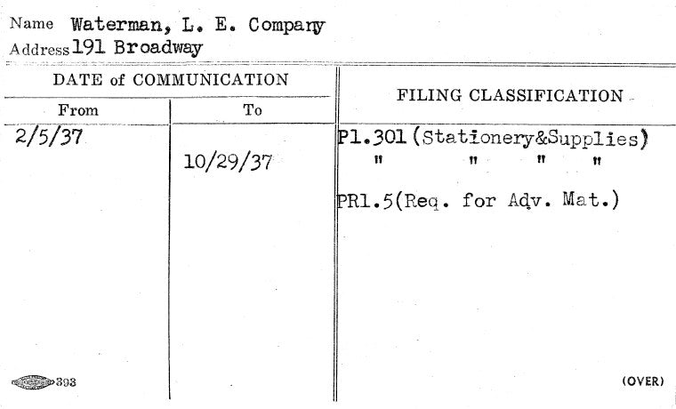 Waterman, L.E. Company