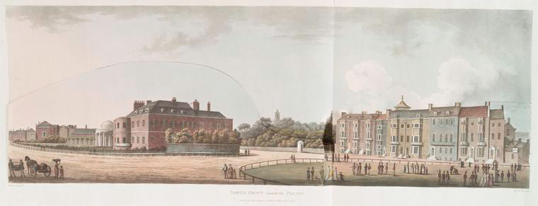 North-front towards the Parade (before and after).