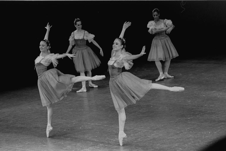 New York City Ballet production of "Donizetti Variations" with Bonita Borne and Lisa de Ribere, choreography by George Balanchine (New York)