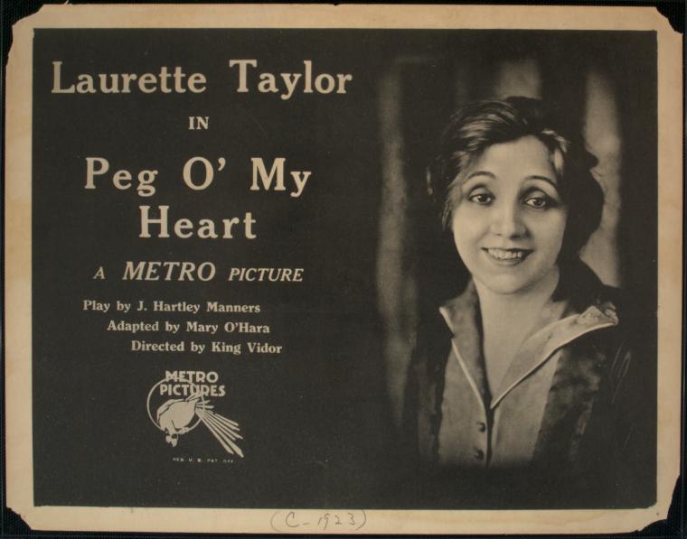 Laurette Taylor in Peg o’ my heart, a Metro picture.