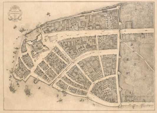 Redraft of the Castello Plan, New Amsterdam in 1660