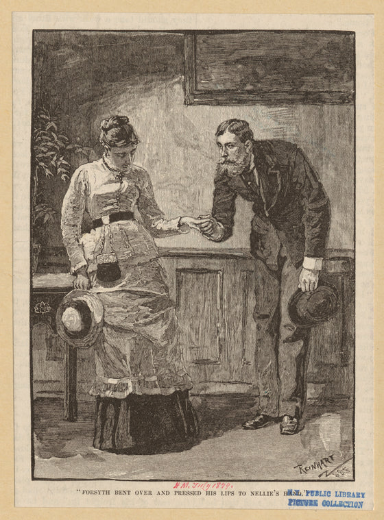 "Forsyth bent over and pressed his lips to Nellie's hand"