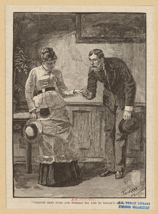 "Forsyth bent over and pressed his lips to Nellie's hand"