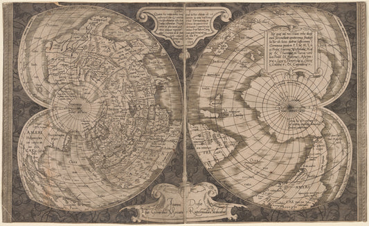 World map on double cordiform projection