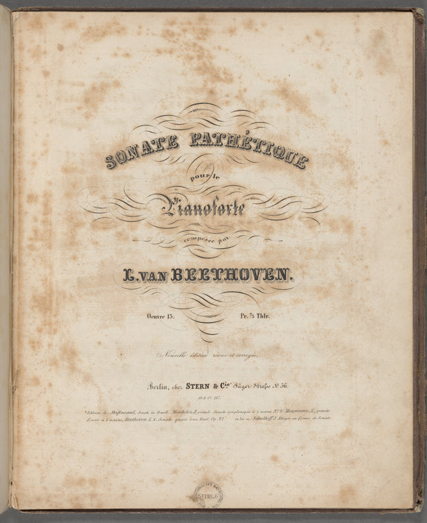 Sonate pathétique pour le pianoforte, oeuvre 13