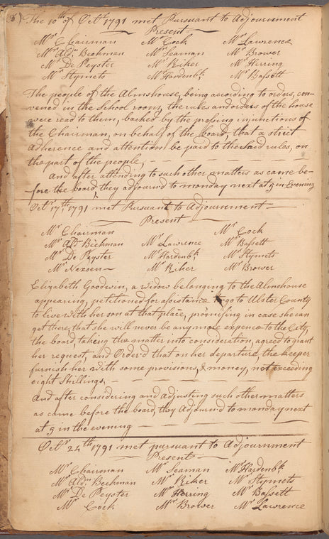 Minutes of the Commissioners of the Alms-House and Bridewell