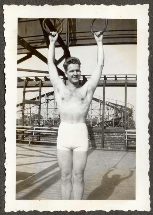 Frank Thompson on rings at Coney Island