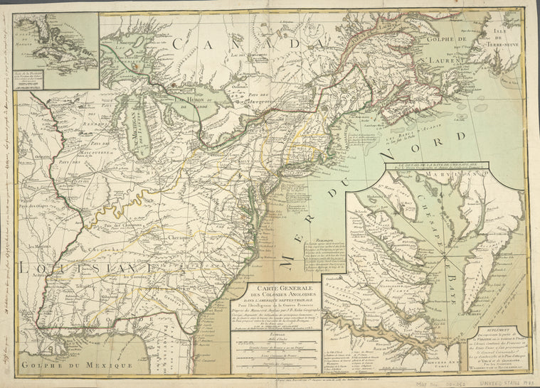 Carte generale des colonies angloises dans l'Amerique Septentrionale pour l'intelligence de la guerre presente