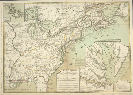 Carte generale des colonies angloises dans l'Amerique Septentrionale pour l'intelligence de la guerre presente