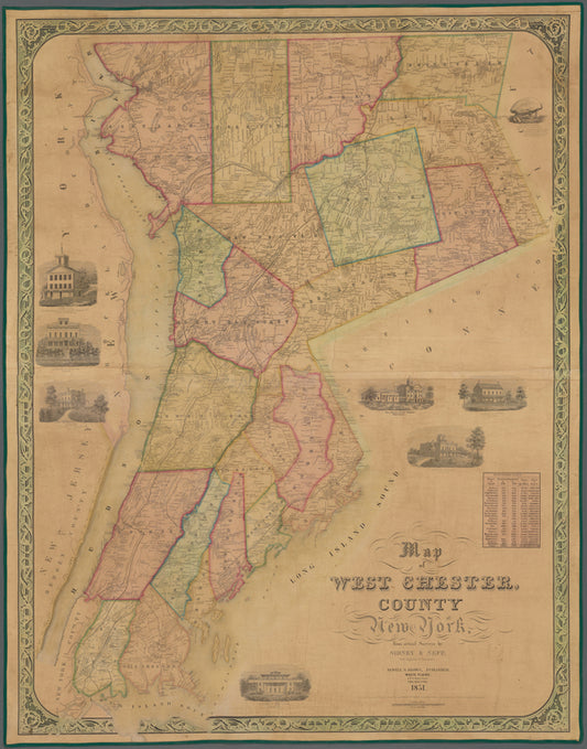Map of West Chester County, New York
