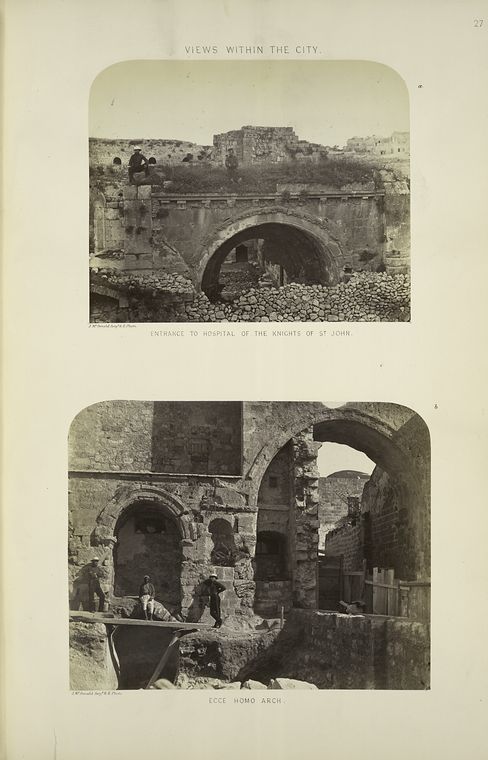 Views within the city : a. entrance to the Hospital of the Knights of St. John; b. Ecce Homo Arch