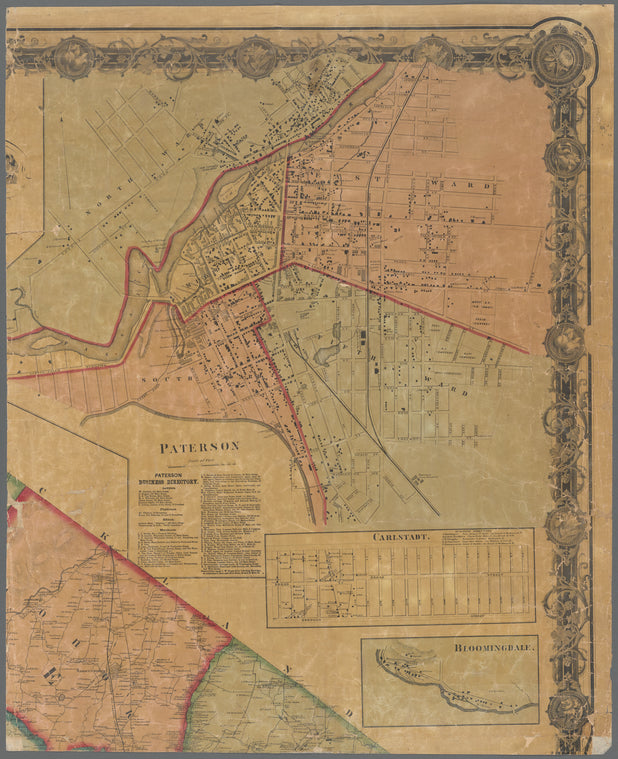 Map of the counties of Bergen and Passaic, New Jersey