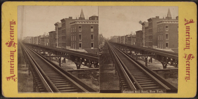 Elevated rail road, New York.