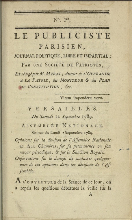 L'Ami du peuple, ou, le Publiciste parisien: journal politique, libre et impartial