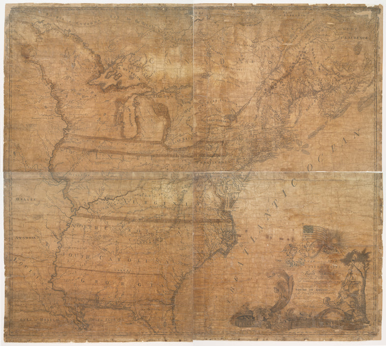 A new and correct map of the United States of North America layd down from the latest observations and best authorities agreeable to the peace of 1783