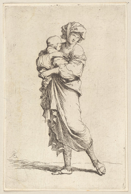 Young Mother Carrying an Infant