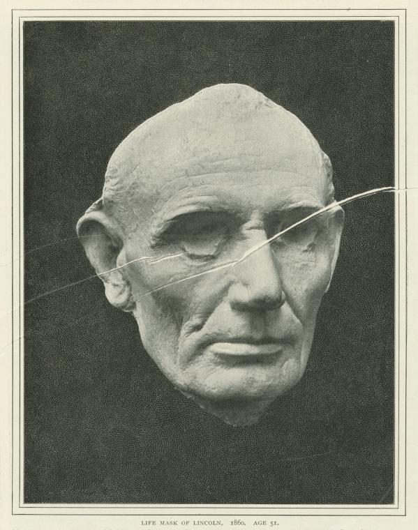 Lilfe Mask of Lincoln, 1860.  Age 51