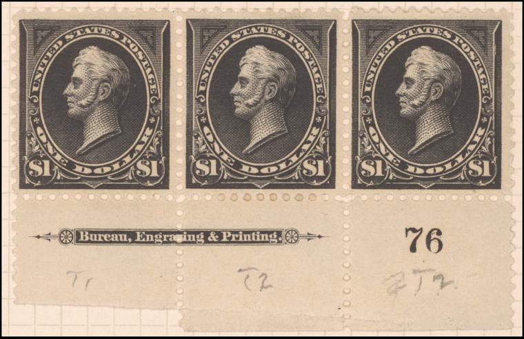 $1 black Perry strip of three