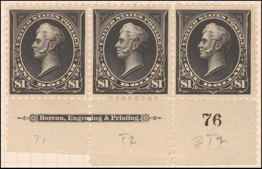 $1 black Perry strip of three