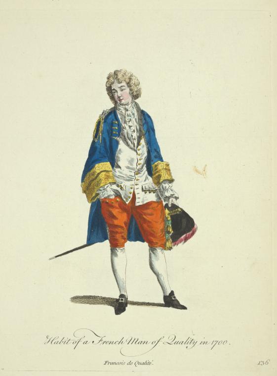 Habit of a French man of quality in 1700. Francois de qualité.