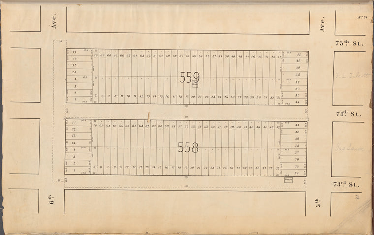 Central Park Planning Map No. 24: Bounded by 75th Street, 5th Avenue, 73rd Street and 6th Avenue