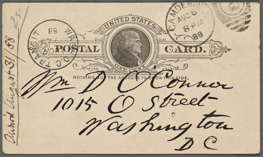 O'Connor, William D., APCS to. Aug. 6, 1888.