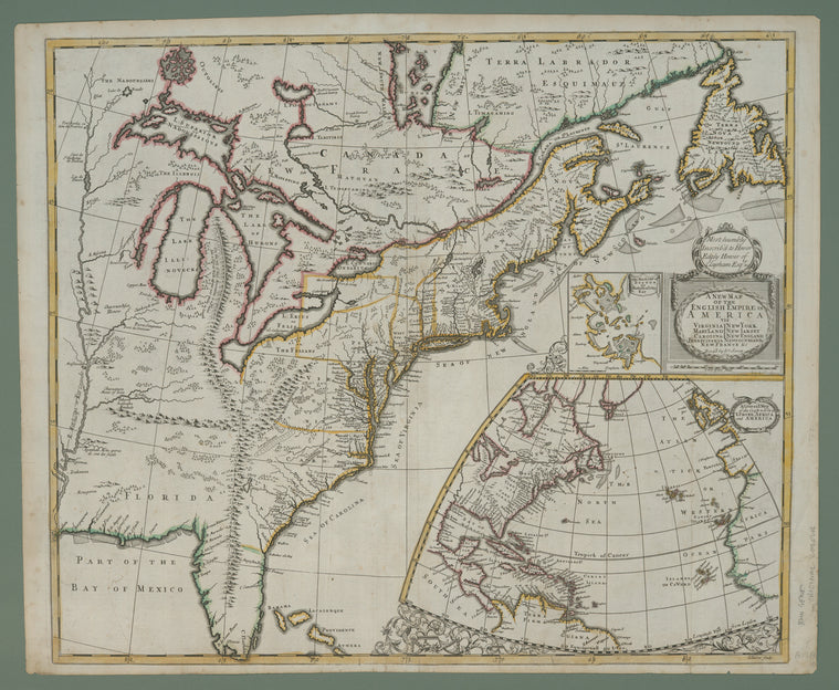 A new map of the English empire in America: viz. Virginia, Maryland, Carolina, New York, New Iarsey, New England, Pennsylvania, Newfoundland, New France &c.
