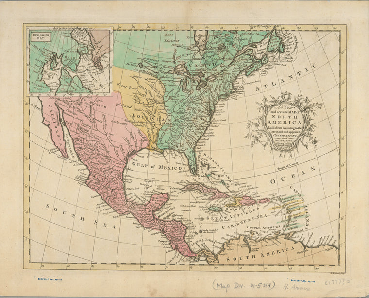A new and accurate map of North America: laid down according to the latest, and most approved observations and discoveries