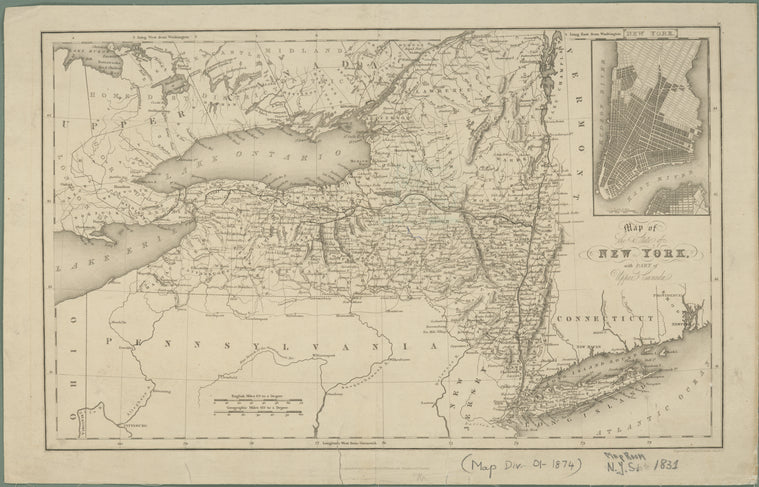 Map of the state of New York with part of Upper Canada