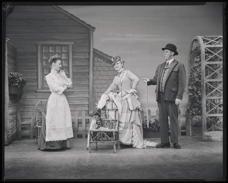 Jan Clayton as Julie Jordan, Jean Darling as Carrie Pipperidge, and Eric Mattson as Enoch Snow in Carousel