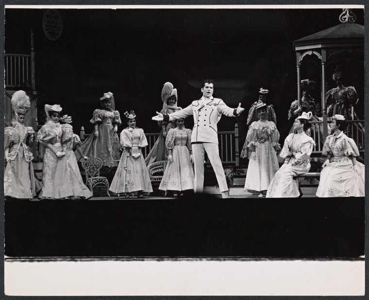 Bruce Yarnell and cast in the stage production Annie Get Your Gun