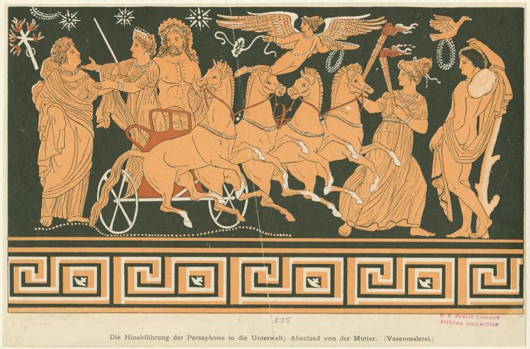 Die Hinabführung der Persephone in die Unterwelt; Abschied von der Mutter