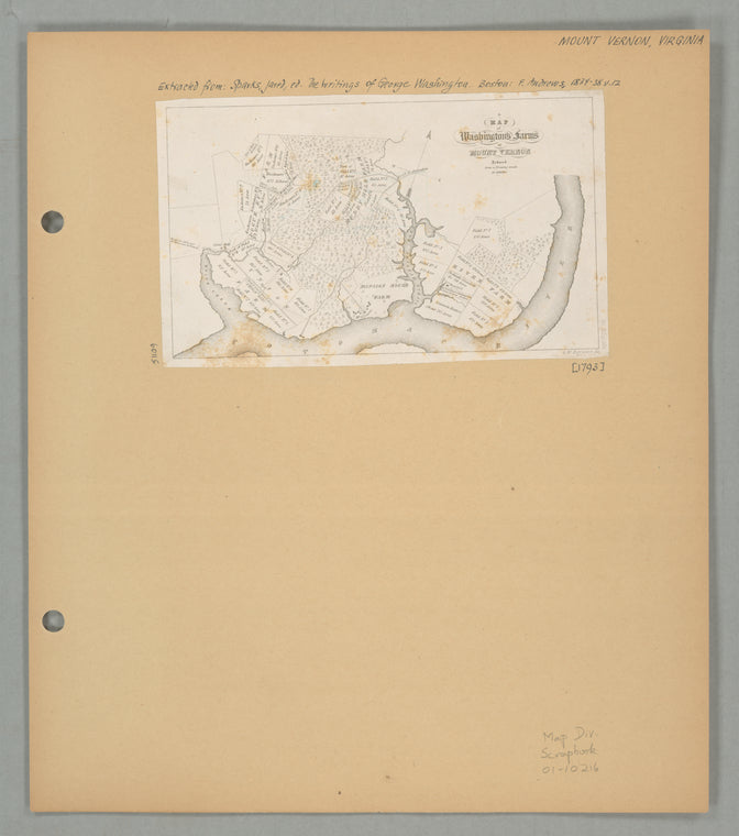 Map of Washington's farms at Mount Vernon