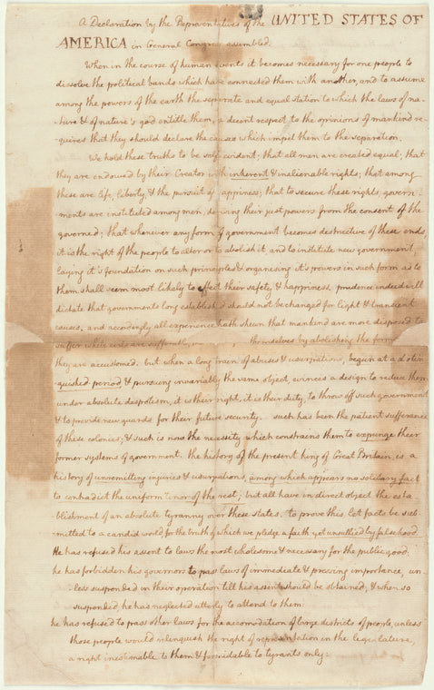 Document [fair copy of the Declaration of Independence] – NYPL Print Store