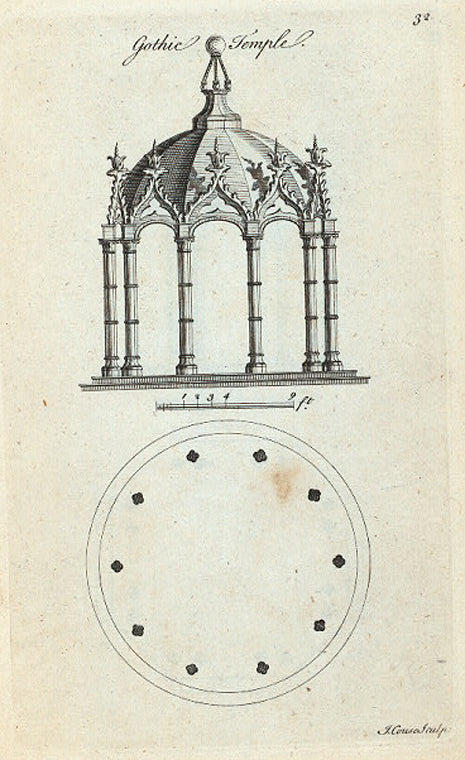 Gothic temple (plan & elevation of circular shape).