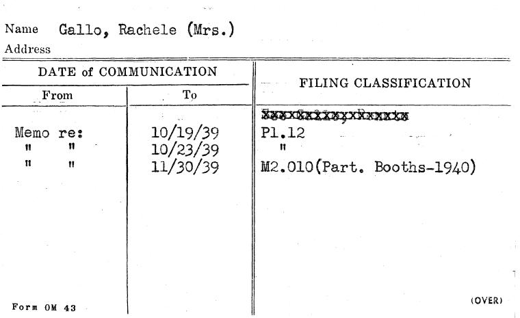 Gallo, Rachele (Mrs.)