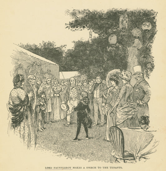 Lord Fauntleroy makes a speech to the tenants.