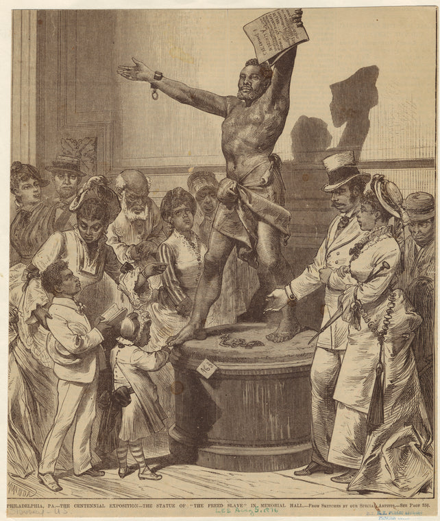 The centennial exposition - the statue of "The freed slave" in Memorial Hall