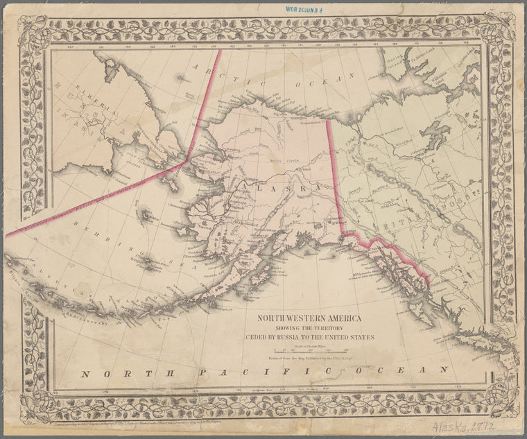 North western America : showing the territory ceded by Russia to the United States