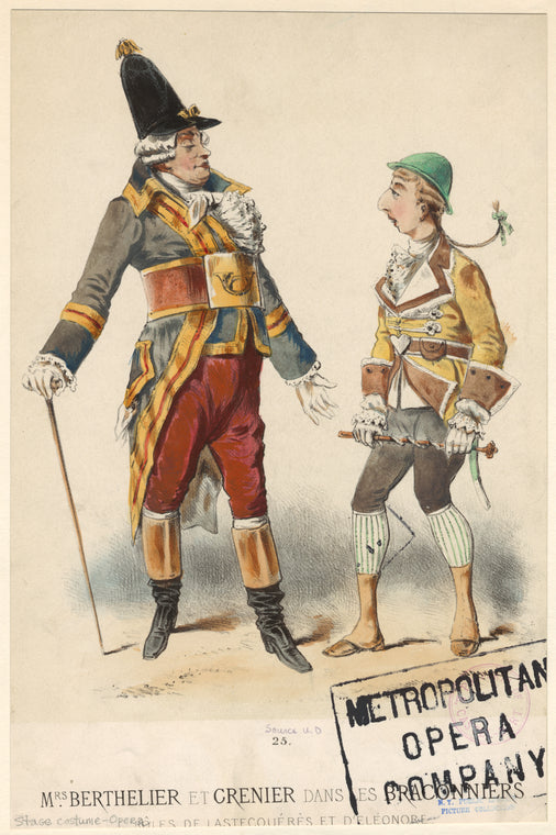 M'rs. Berthelier et Grenier dans les Braconniers, rôles de Lastecouérès et d'Eléonore