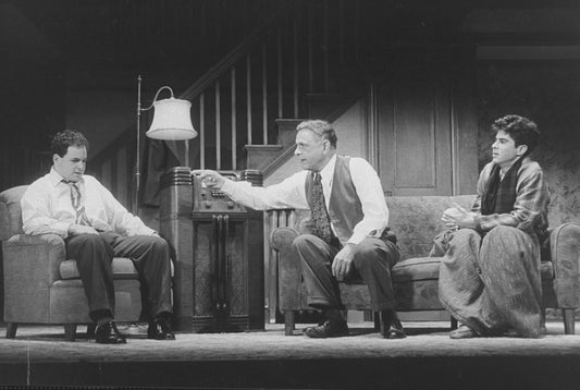 (R-L) Actors Jonathan Silverman, Philip Sterling and Jason Alexander in a scene from the Broadway production of the play "Broadway Bound."