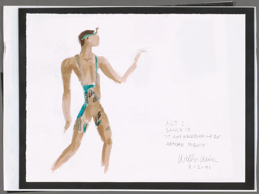Dancin' With Gershwin: Photocopied costume sketch for Act I, Dance 10 "It Ain't Necessarily So" (Hernan Piquin)
