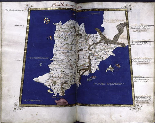 Second map of Europe (Iberian Peninsula). Full gold border