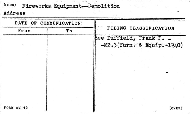 Fireworks Equipment--Demolition